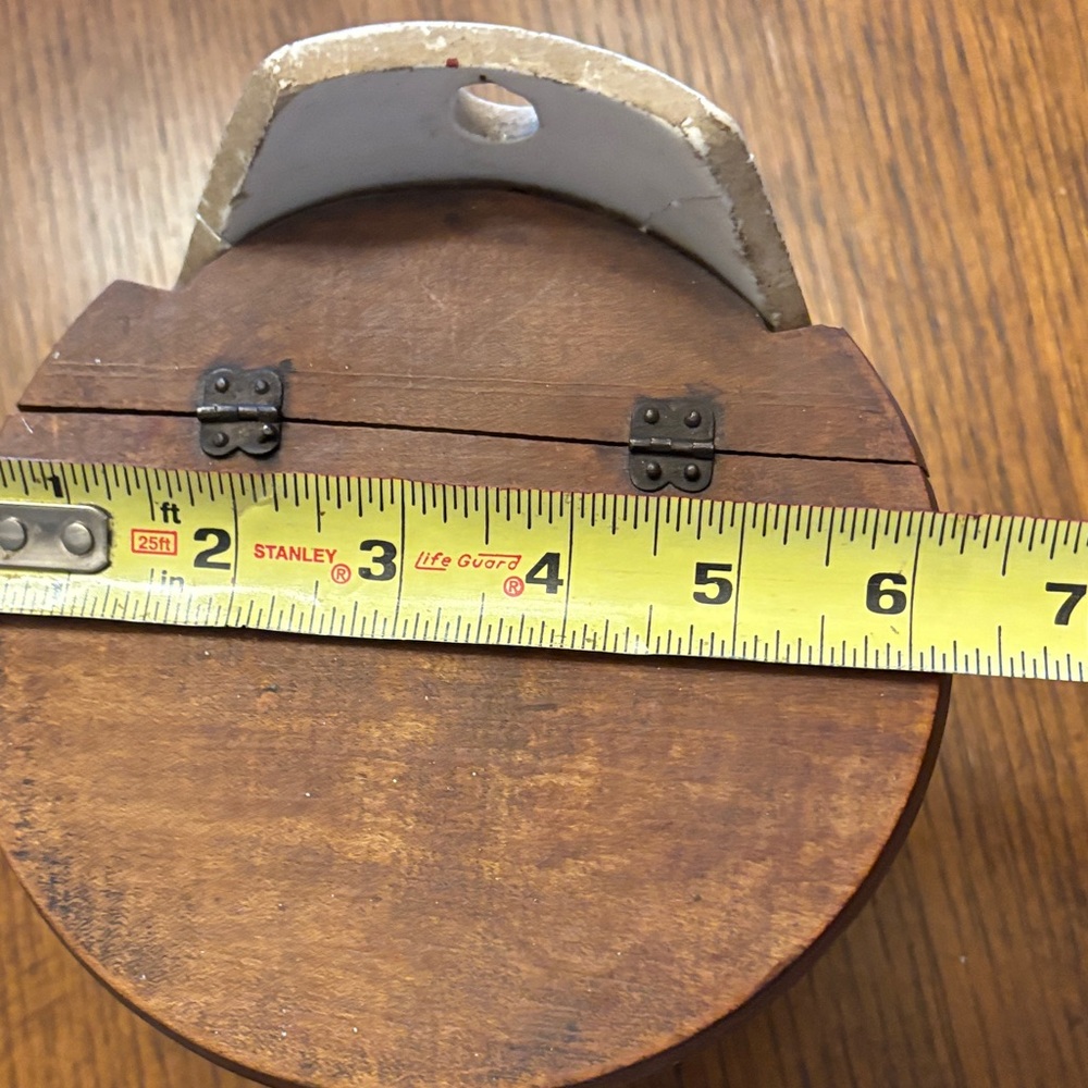 Vintage Ceramic Salt Box with Wooden Lid - Picture 8 of 9